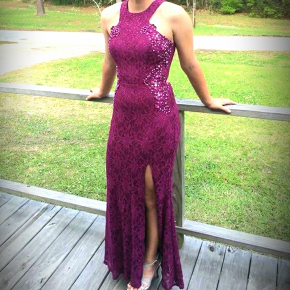 Fuchsia Evening Gown Size 5 - Picture 3 of 3